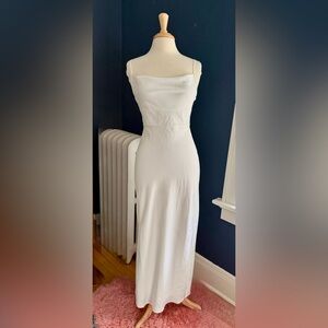 Sachin + Babi BHLDN Cali Cowl Neck Satin Midi Dress Ivory White Bridal Wedding 4